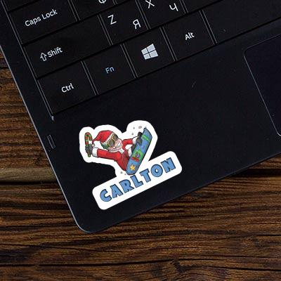 Aufkleber Carlton Weihnachts-Snowboarder Laptop Image