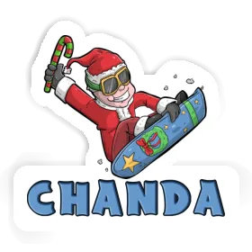 Sticker Weihnachts-Snowboarder Chanda Image