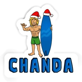 Christmas Surfer Sticker Chanda Image