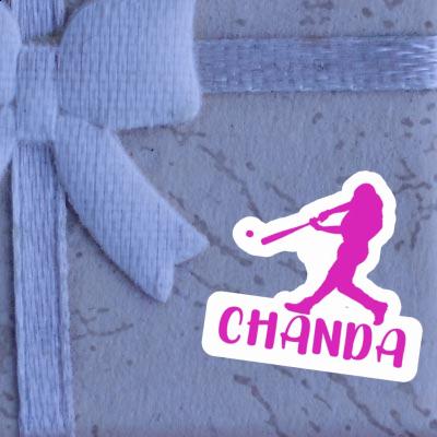 Chanda Sticker Baseball Player Notebook Image