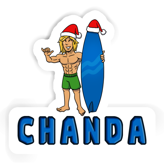 Christmas Surfer Sticker Chanda Gift package Image