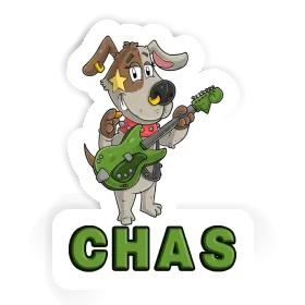 Chas Autocollant Guitariste Image
