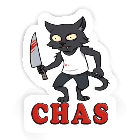 Sticker Chas Psycho Cat Image
