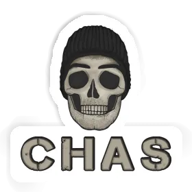 Autocollant Tête de mort Chas Image