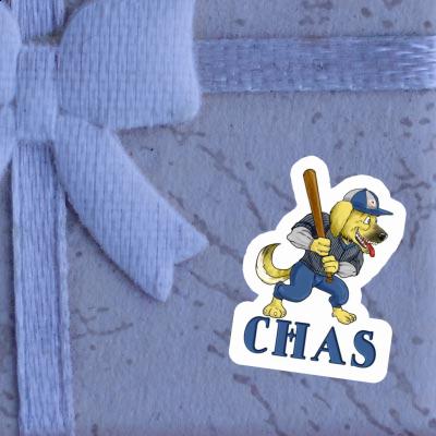 Chas Sticker Baseball Dog Laptop Image