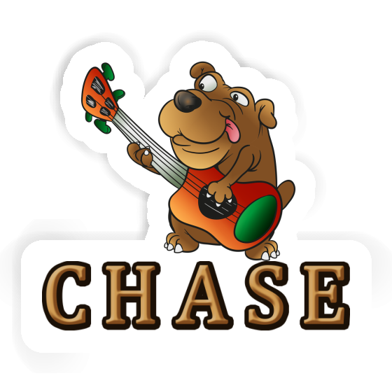 Chien guitariste Autocollant Chase Chien guitariste Autocollant Chase Image