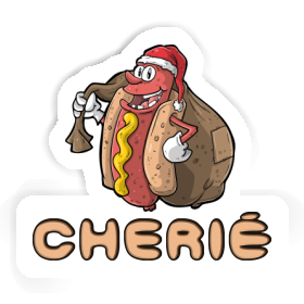 Christmas Hot Dog Sticker Cherie Image