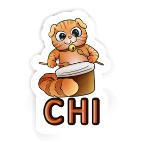 Drummer Cat Sticker Chi Image