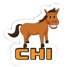 Chi Autocollant Cheval sourire Image