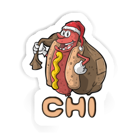 Sticker Christmas Hot Dog Chi Image