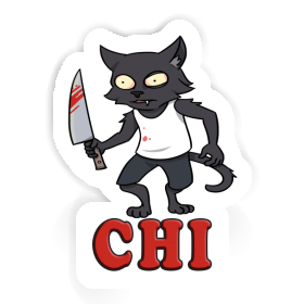 Chi Sticker Psycho Cat Image