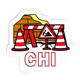 Chi Sticker Road Construction Image