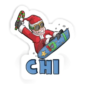 Sticker Chi Christmas Snowboarder Image