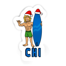 Weihnachtssurfer Sticker Chi Image