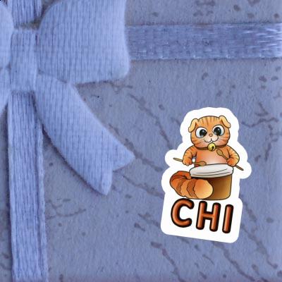 Drummer Cat Sticker Chi Image