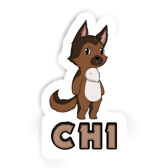 Sticker German Sheperd Chi Notebook Image