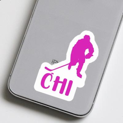 Hockey Player Sticker Chi Laptop Image