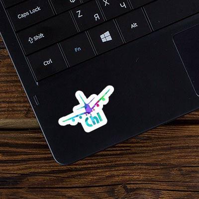 Sticker Chi Airplane Image