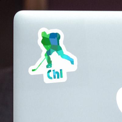 Sticker Chi Hockey Player Laptop Image