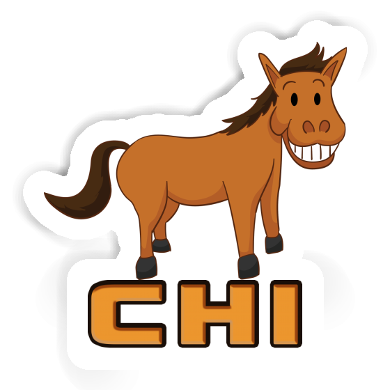 Sticker Chi Grinning Horse Laptop Image