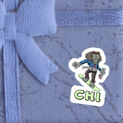 Chi Sticker Snowboarder Laptop Image