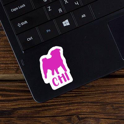 Pug Sticker Chi Laptop Image