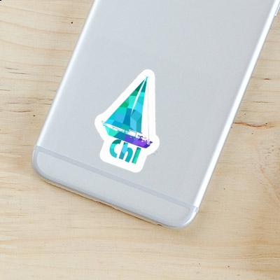 Sailboat Sticker Chi Laptop Image