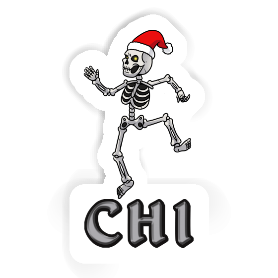 Weihnachts-Skelett Sticker Chi Notebook Image