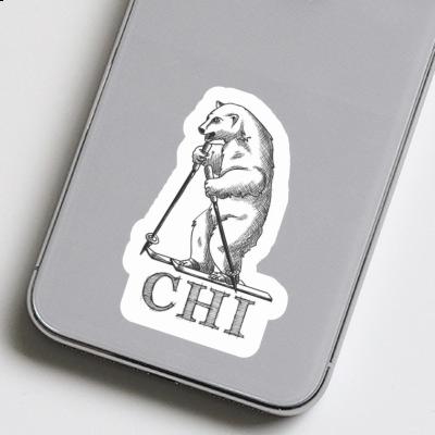 Skier Sticker Chi Laptop Image