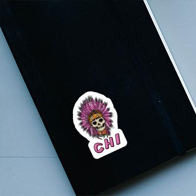 Womens Skull Sticker Chi Image