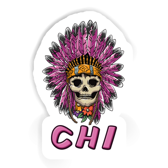 Womens Skull Sticker Chi Laptop Image