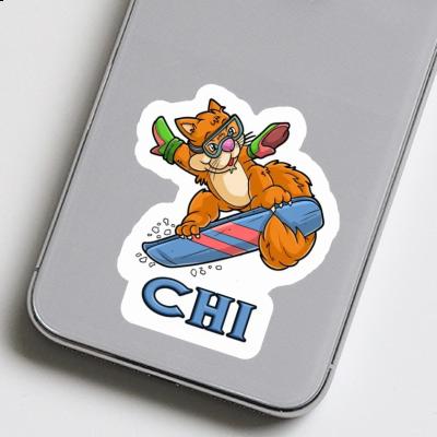 Chi Sticker Snowboarder Laptop Image