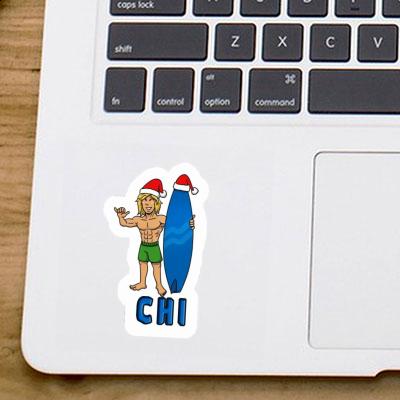 Weihnachtssurfer Sticker Chi Notebook Image