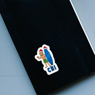 Weihnachtssurfer Sticker Chi Laptop Image