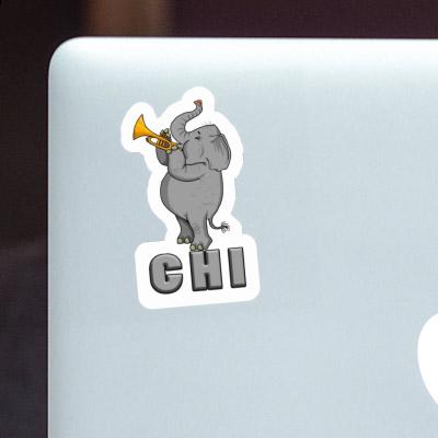 Sticker Trompeten-Elefant Chi Laptop Image