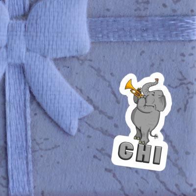 Sticker Trompeten-Elefant Chi Notebook Image