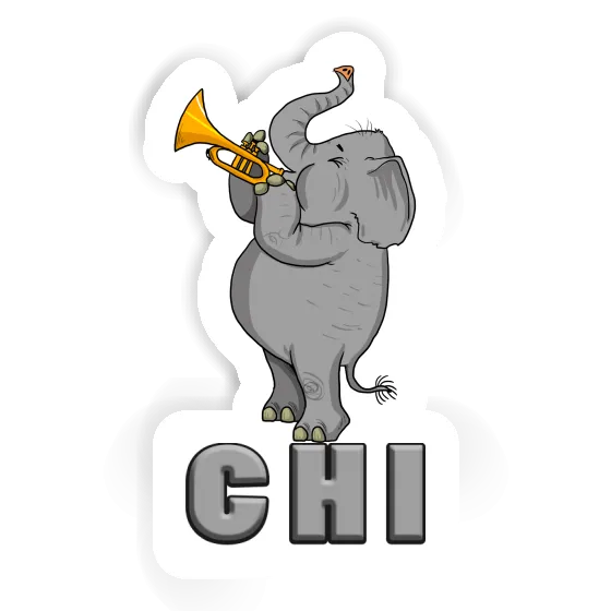 Sticker Trompeten-Elefant Chi Notebook Image