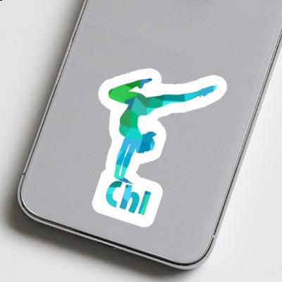 Yoga Woman Sticker Chi Laptop Image