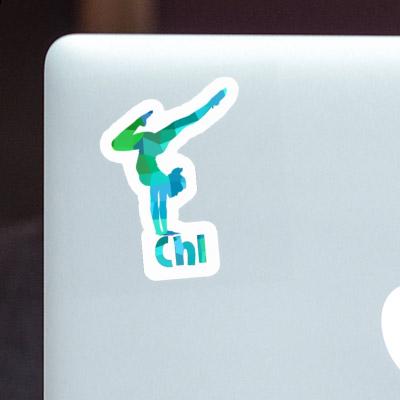 Yoga-Frau Sticker Chi Laptop Image