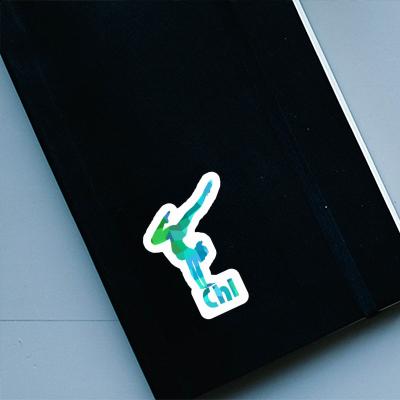 Yoga Woman Sticker Chi Laptop Image