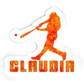 Claudia Sticker Baseball Player Image