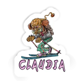 Telemark Skier Sticker Claudia Image