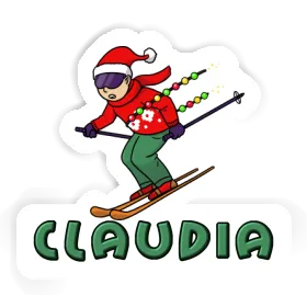 Sticker Claudia Christmas Skier Image