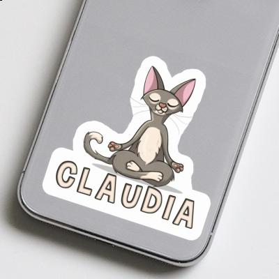 Chat de yoga Autocollant Claudia Notebook Image