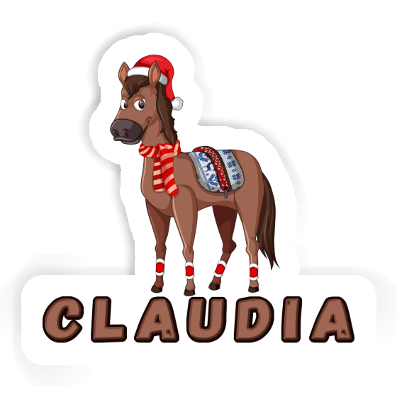 Sticker Claudia Christmas Horse Gift package Image