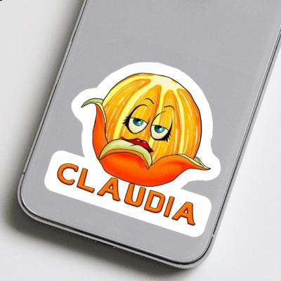 Orange Sticker Claudia Laptop Image