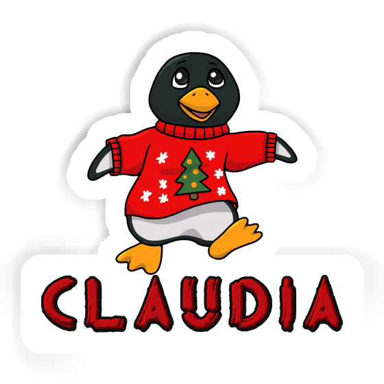 Sticker Christmas Penguin Claudia Laptop Image