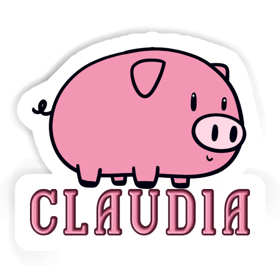 Sticker Claudia Pig Laptop Image