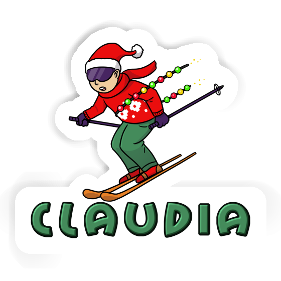 Sticker Claudia Christmas Skier Gift package Image