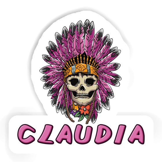 Sticker Claudia Womens Skull Laptop Image